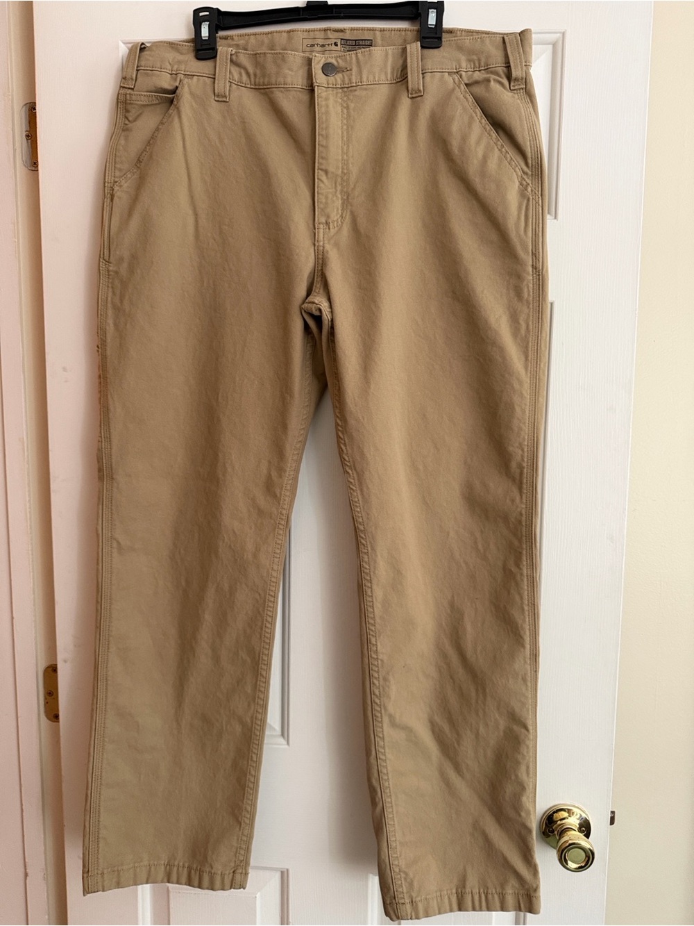 Carhartt Men's Tan/Khahi Straight Fit Work Jeans 38 x 32